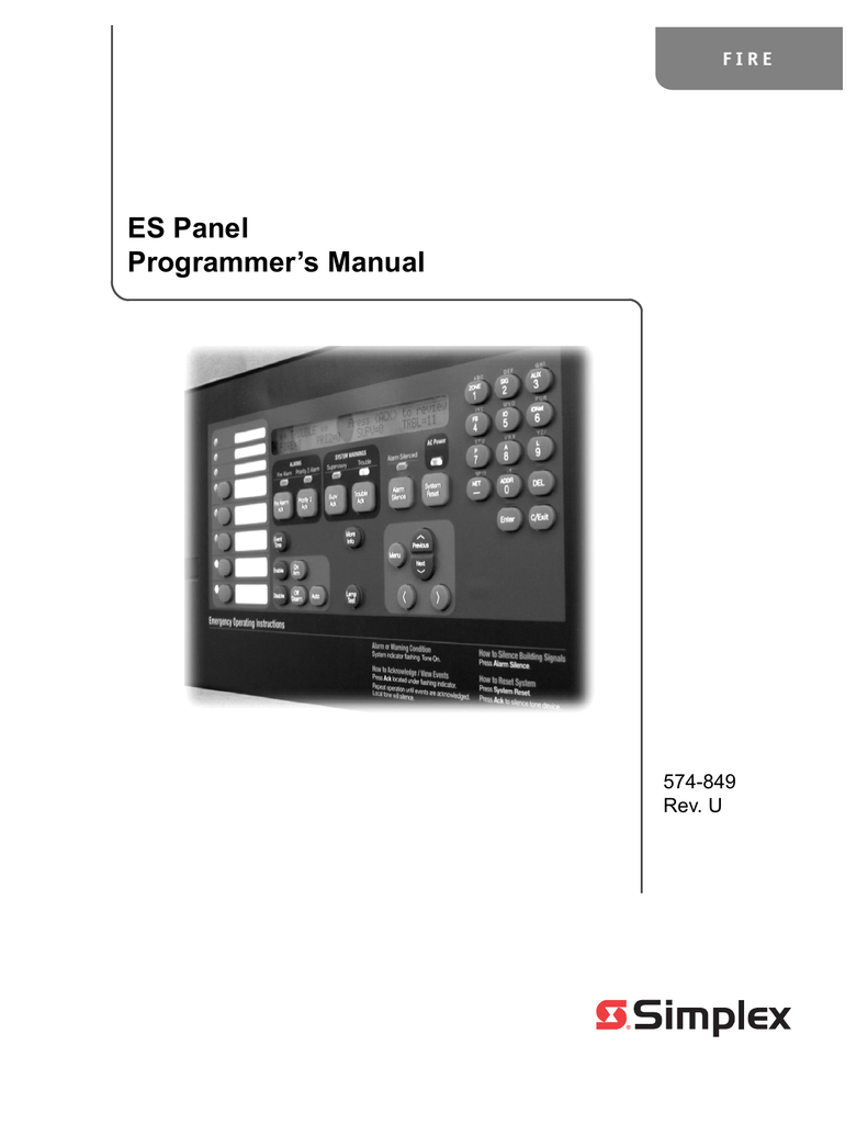 Simplex 4100ES Programmer s Manual Manualzz