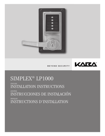 Kaba Simplex LP1000 Series Installation instructions | Manualzz