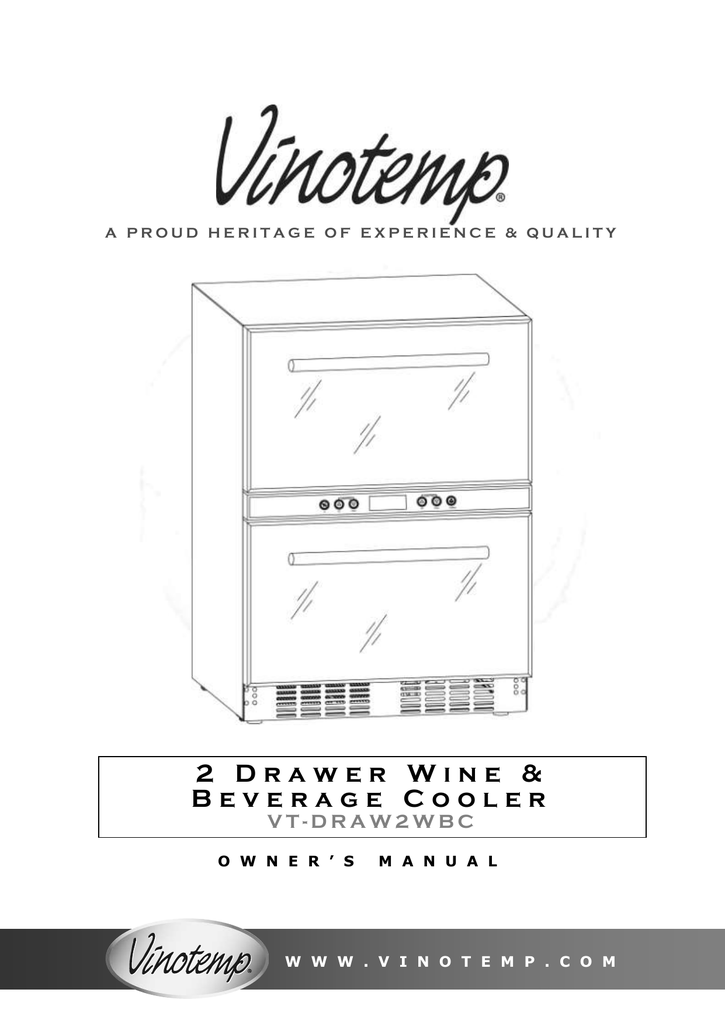 Vinotemp VTDRAW2WBC Beverage Cooler Owner's Manual Manualzz