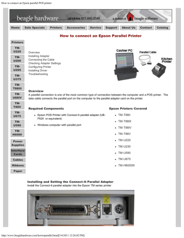 epson tm t88iii parallel serial port settings