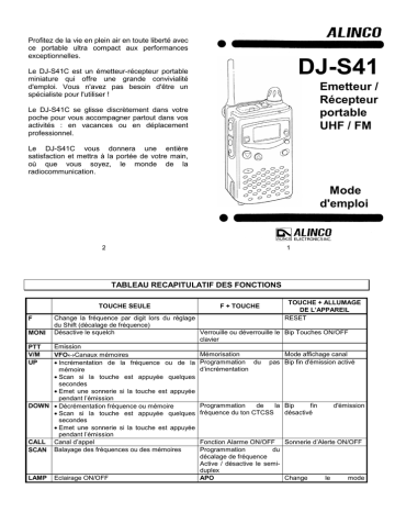 Alinco_DJ-S41_user_FR | Manualzz
