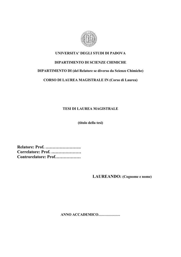 scaricare frontespizio tesi da