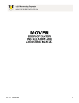 Door Operator MOVFR Installation and Adjusting Manual
