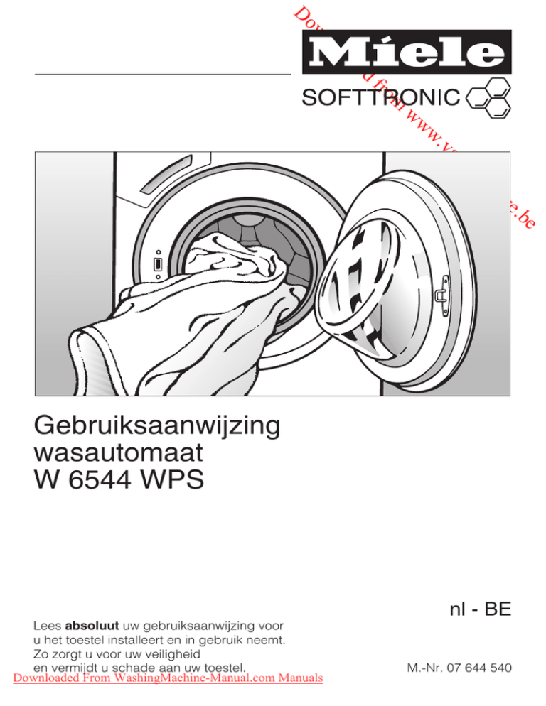 Miele W 6544 WPS Operating manual Washing machine Manualzz