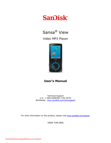 sansa sandisk fuze manual