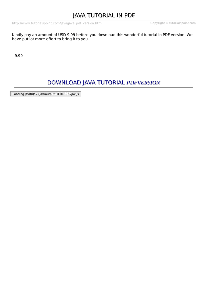 Advanced Java Tutorial Point Pdf Free Download java tutorial download