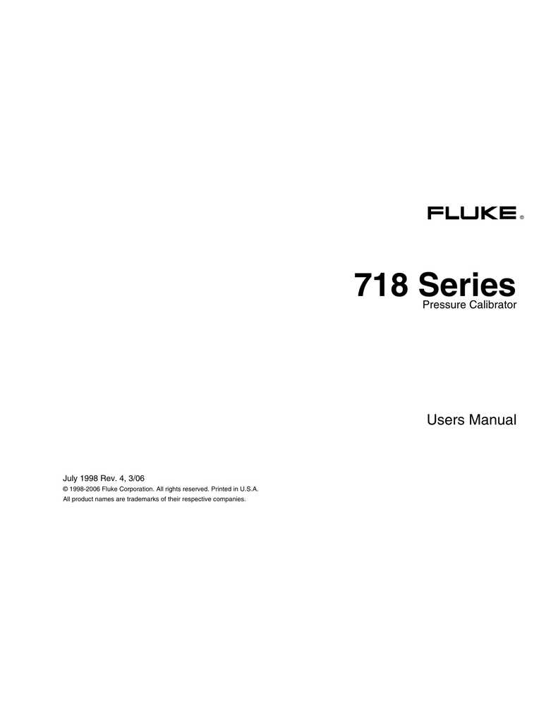 Fluke 717 Pressure Calibrator Manual Manualzz, 54 OFF