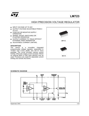 Pack of 5 STMicroelectronics LM723CN LM723 Adjustable Voltage Regulator IC 2-37V DIP-14 IC Breadboard-Friendly 
