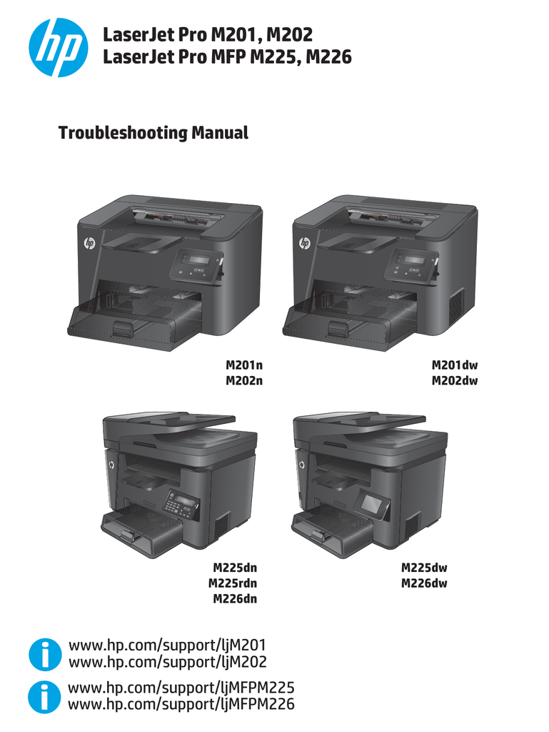 Hp Laserjet Pro M201 M202 M225mfp M226mfp Troubleshooting Manual Manualzz