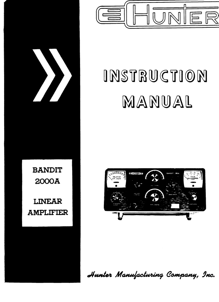 PDF CDROM Hunter Bandit 2000C Assembly and Operating Instructions 
