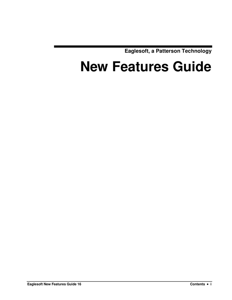 Eaglesoft Version 16 New Features Guide Manualzz