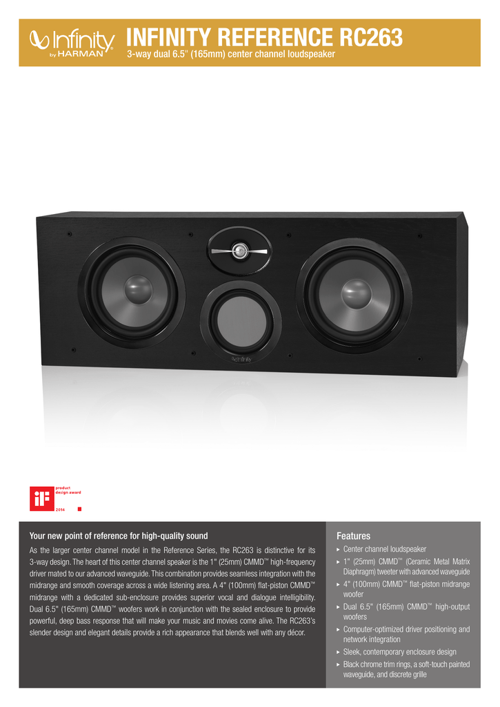 infinity reference rc263