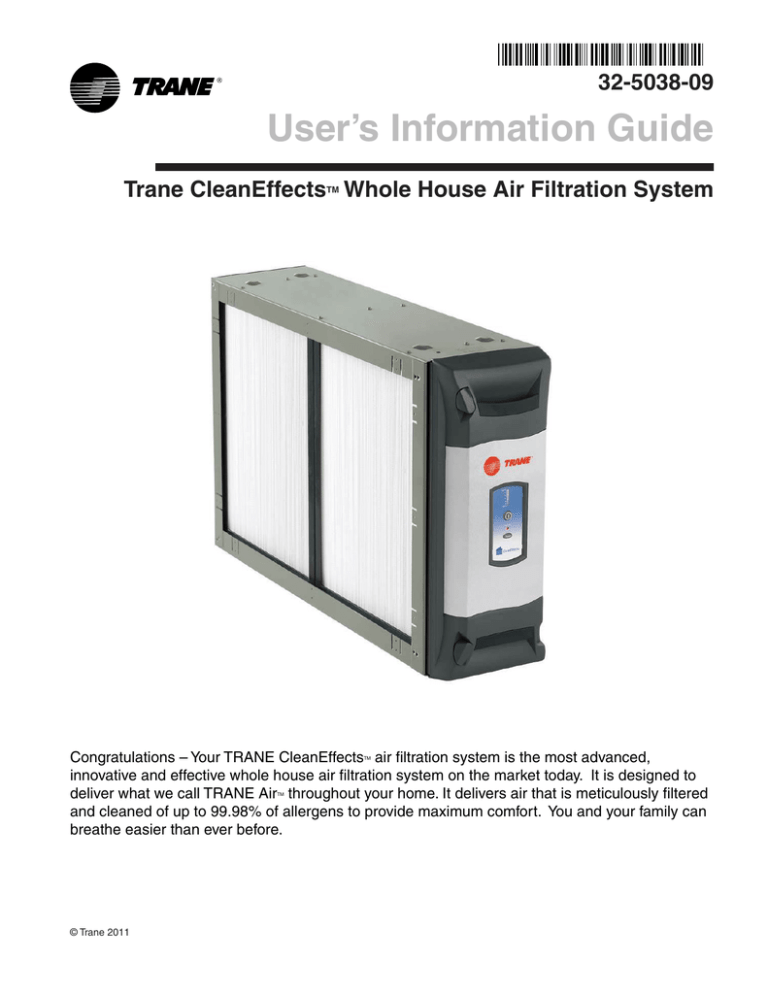 trane air cleaner cost