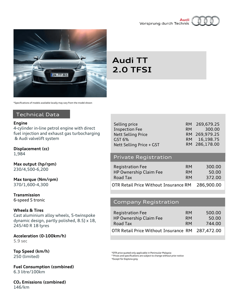 Audi Tt 2 0 Tfsi Price List And Technical Data Manualzz Audi Tt 2 0 Tfsi Price List And Technical Data Manualzz