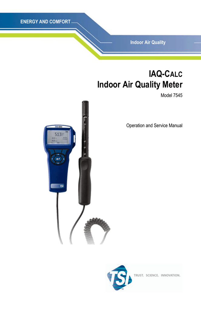 TSI 7545 IAQ-Calc Indoor Air Quality Meter Manual | Manualzz