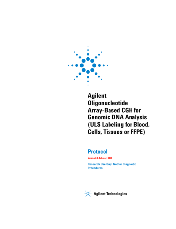 Agilent Oligonucleotide Array Based Cgh For Genomic Dna Analysis Manualzz