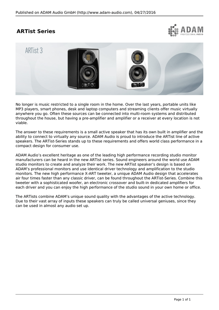 adam artist 3 speakers