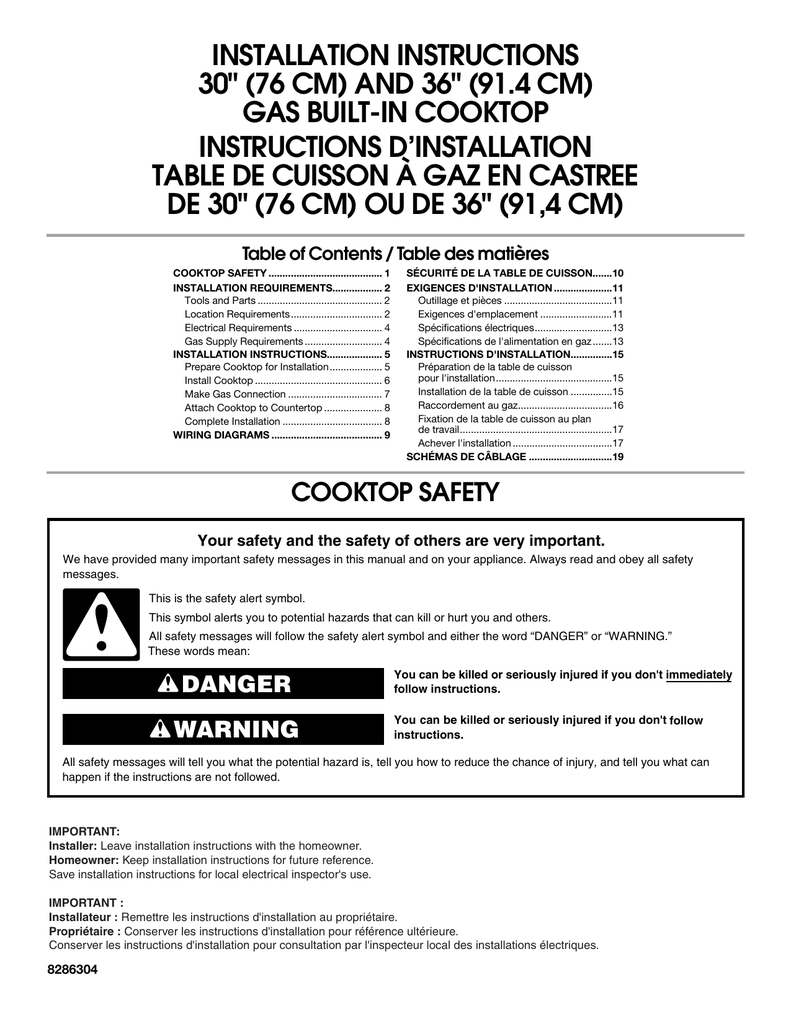 KitchenAid kgcc706rss Oven Installation Instruction Manualzz