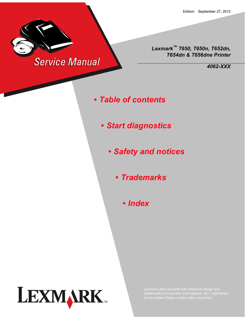 Lexmark T654dn Service manual | Manualzz