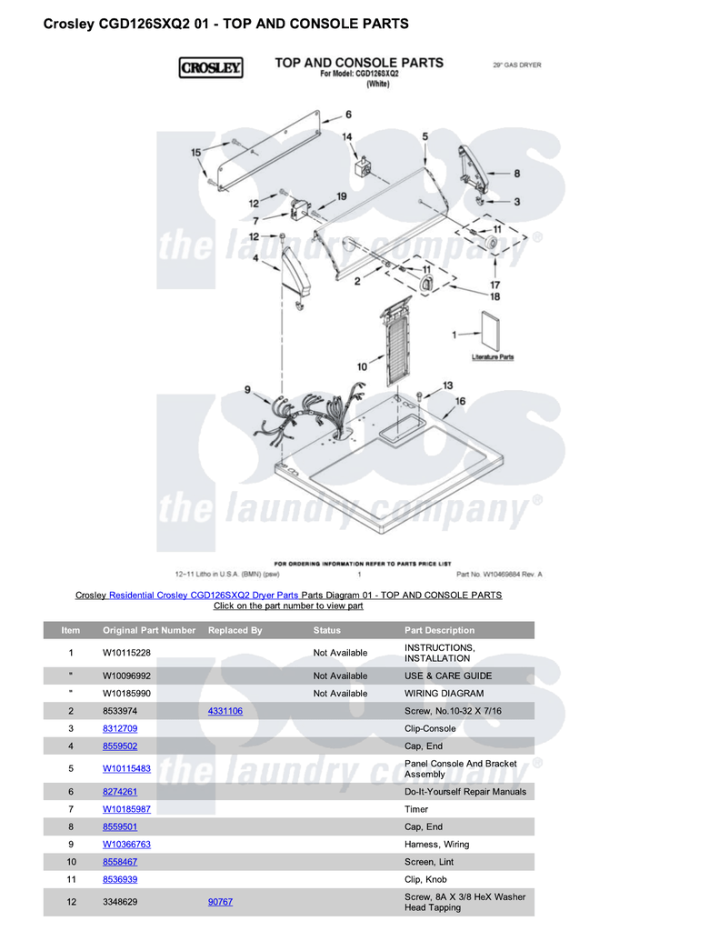 Wiring Diagram For Crosley Dryer