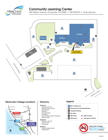 Mira Costa College Map Community Learning Center Legend Directory Miracosta College Locations |  Manualzz