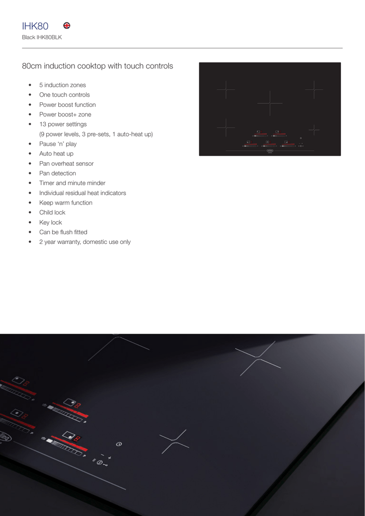 Ihk80 80cm Induction Cooktop With Touch Controls Manualzz Com