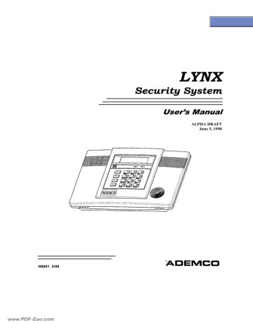 Ademco Lynx User Manual Manualzz