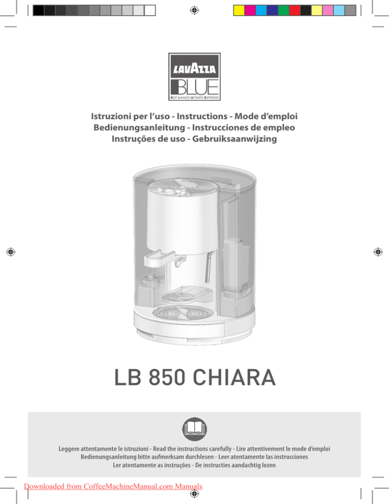 Lavazza LB 850 User Guide Manual pdf Manualzz