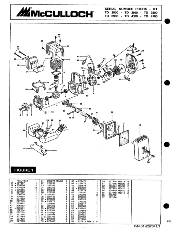 McCulloch Trimmer Parts List 01/237641/1 (Prefix 01 for all listed) | Manualzz