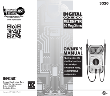 Innova 3320 Auto-Ranging DMM Owner Manual | Manualzz