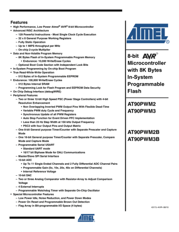 datasheet for AT90PWM3 by Atmel | Manualzz