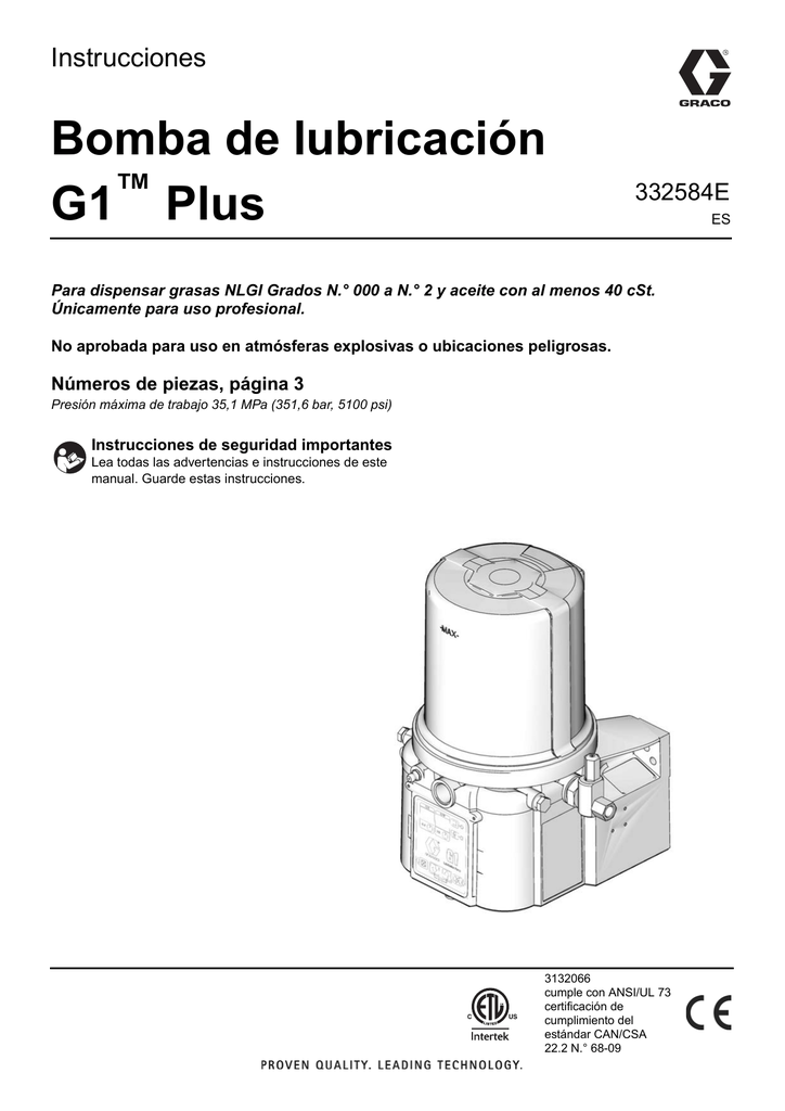 Graco 332584E G1 Control Lubrication Pump Instructions Manualzz