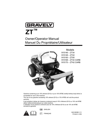 Gravely ZT42 CARB Owner's/Operator's Manual | Manualzz