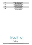 water softener Optimo Twister Installation &amp; Operating Instructions