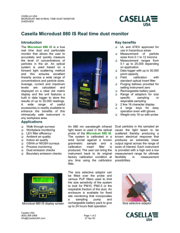 Casella Microdust 88 Manualzz Casella Microdust 88 Manualzz