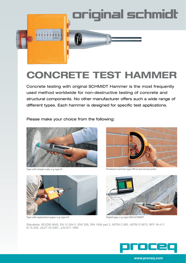 Proceq Schmidt Hammer Conversion Chart