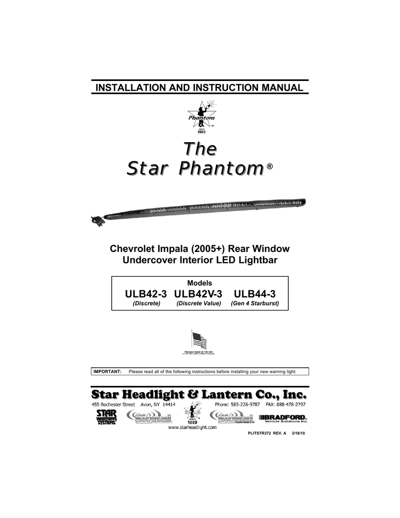 rear window installation on Ulb42 3 Ulb42v 3 Ulb44 3 Star Phantom Rear Window Undercover Interior Led Lightbar Manualzz