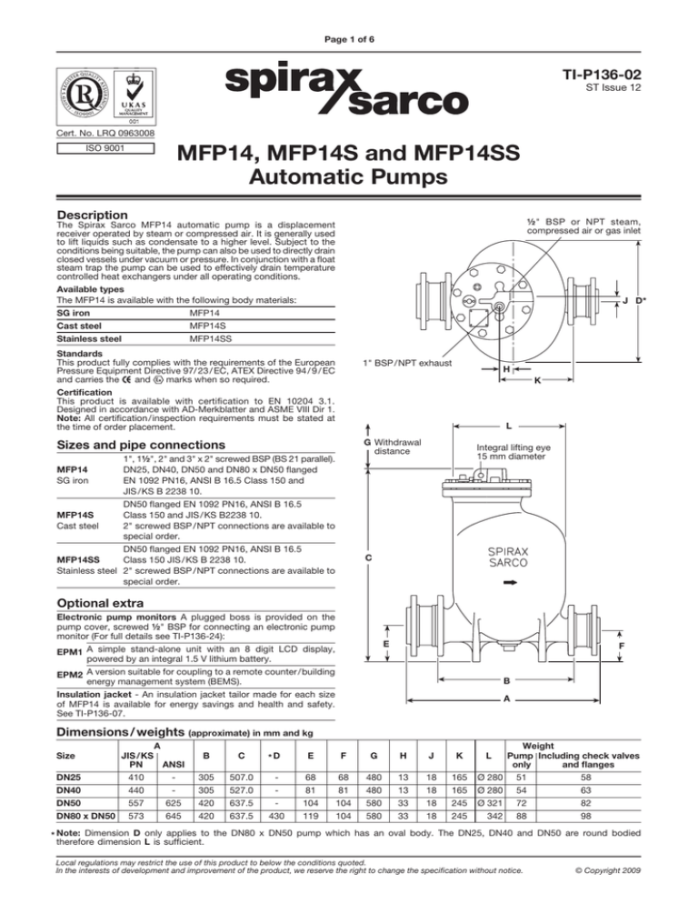 Mfp14 Mfp14s And Mfp14ss Automatic Pumps Manualzz