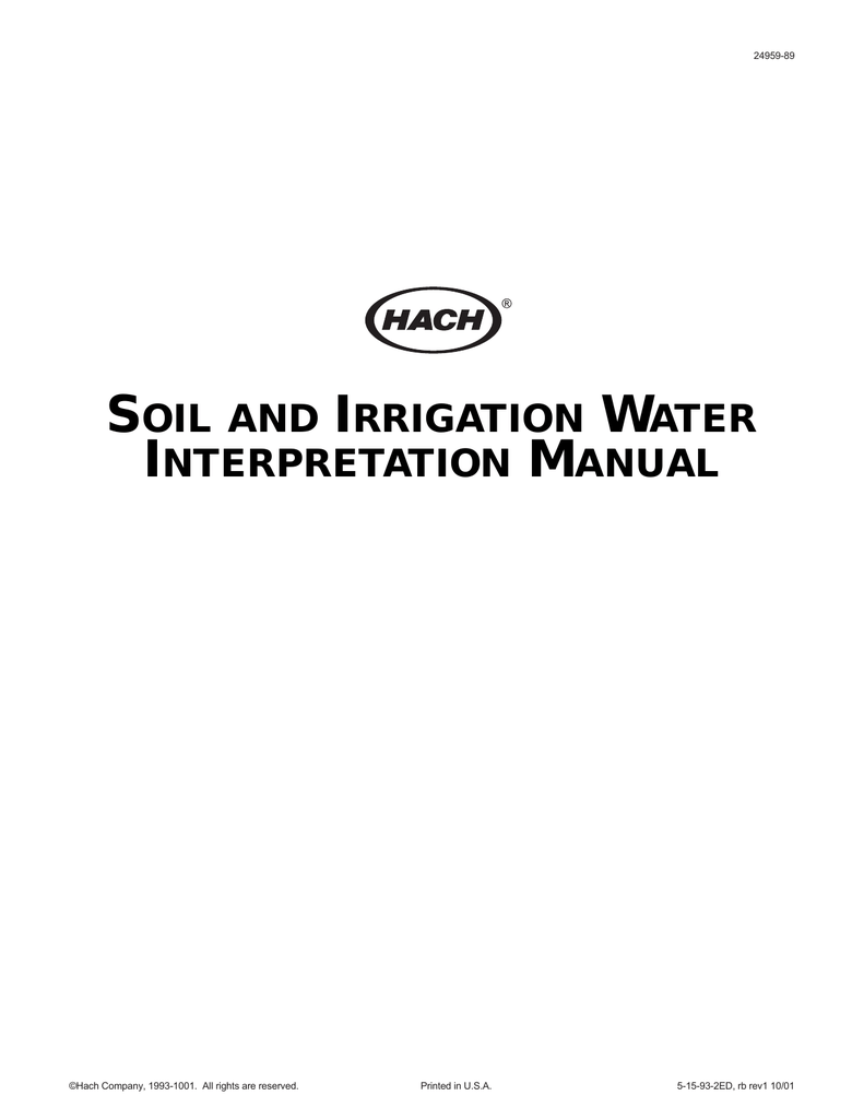 Hach Soil Fertility Test Kit Manual Manualzz