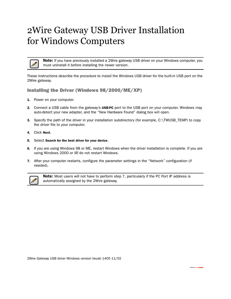 windows 98 usb input drivers