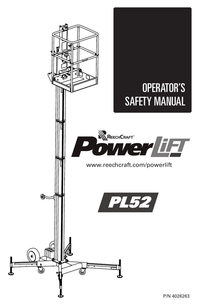 PowerLift PL52 Operators Safety Manual Manualzz