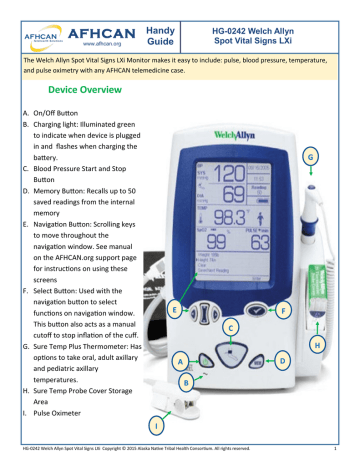 welch allyn spot vital signs lxi 45oto pulse oximeter