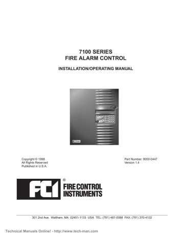 FCI 7100 Series Installation & Operating Manual | Manualzz