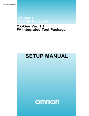 Omron SYSMAC CXONE-AL**C-E Setup Manual | Manualzz