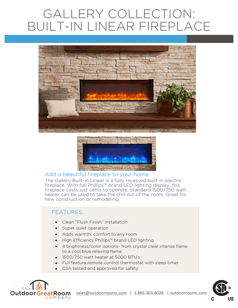 Linear Built In Electric Fireplace Gbl 44 Manualzz Com