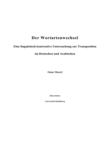 der wortartenwechsel omar sharaf dissertation manualzz