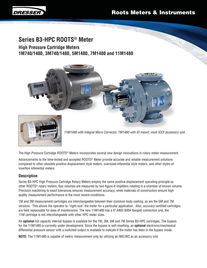 Series B3 Hpc Roots Meter Roots Meters Amp Instruments High