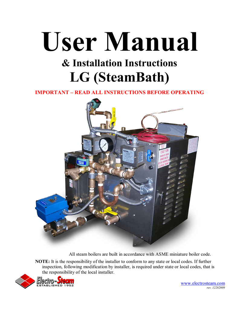 LG (Steam Bath) User Manual Installation Instructions Manualzz
