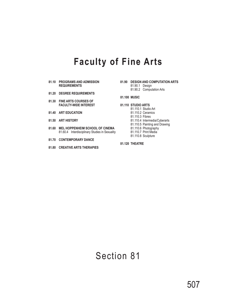 Faculty Of Fine Arts Manualzz