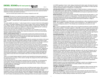 Diesel Sound Instruction Sheet | Manualzz